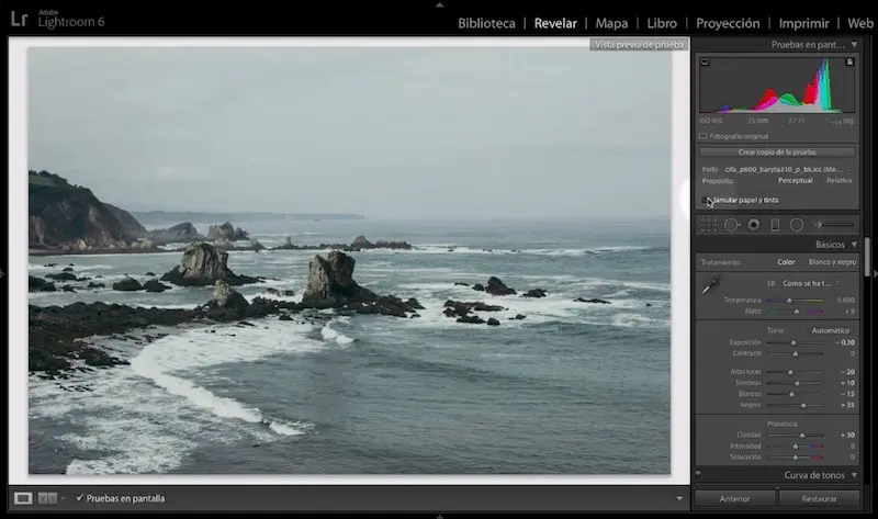lightroom pruebas en pantalla - Cómo activar el modo de revelado en Lightroom