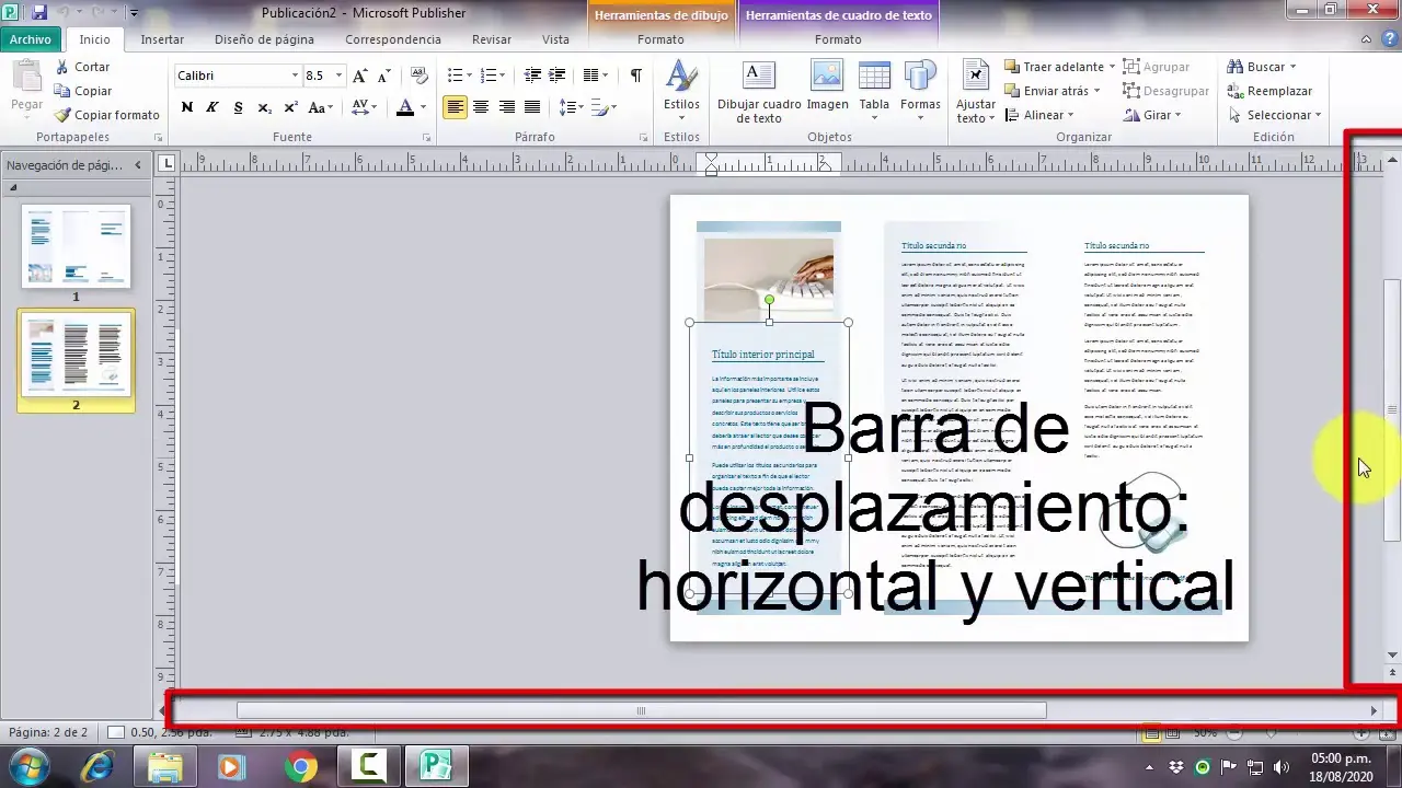 partes de la pantalla de publisher - Cuáles son las partes en que se divide la pantalla de Publisher