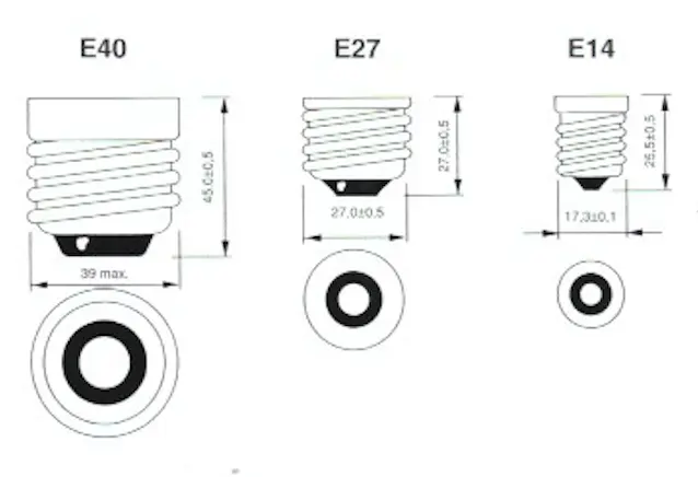 tipos de roscas lamparas - Qué diferencia hay entre E14 y E27